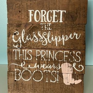 Cute wooden cowboy boot decor